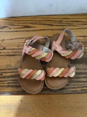 Toddler Girls' Gap Braided Pink Peach and Gold Sandals